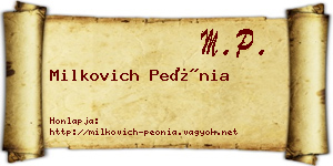 Milkovich Peónia névjegykártya